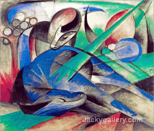 Dreaming Horse by Franz Marc paintings reproduction